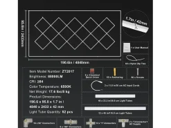 Luz de Garage SucceBuy a LED 88 000 lm DIY Bright 14 Plafón Cuadrado para Auto