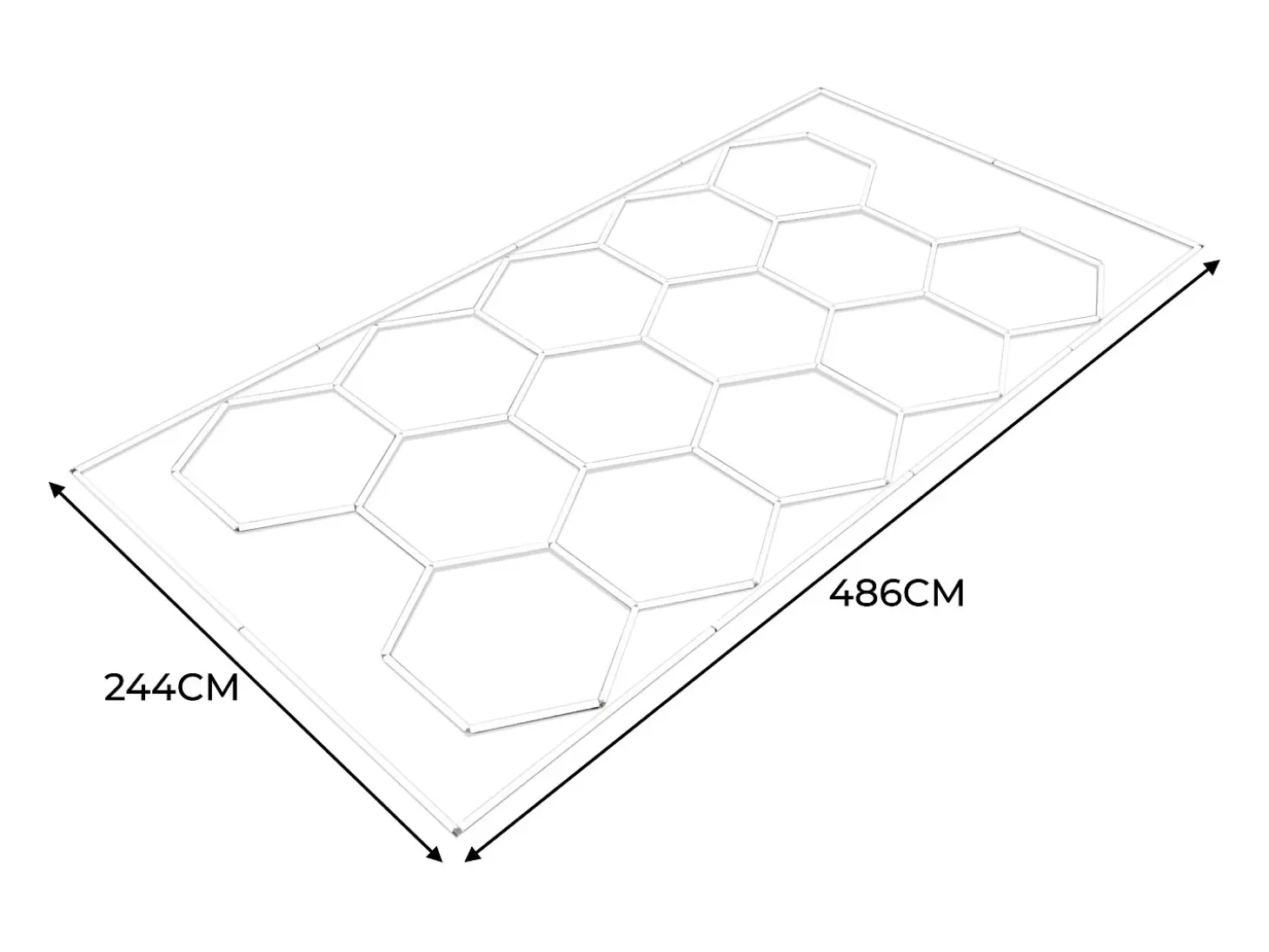 Luz LED hexagonal 14 luces y borde Detalle del coche Garaje Taller Gimnasio Panal
