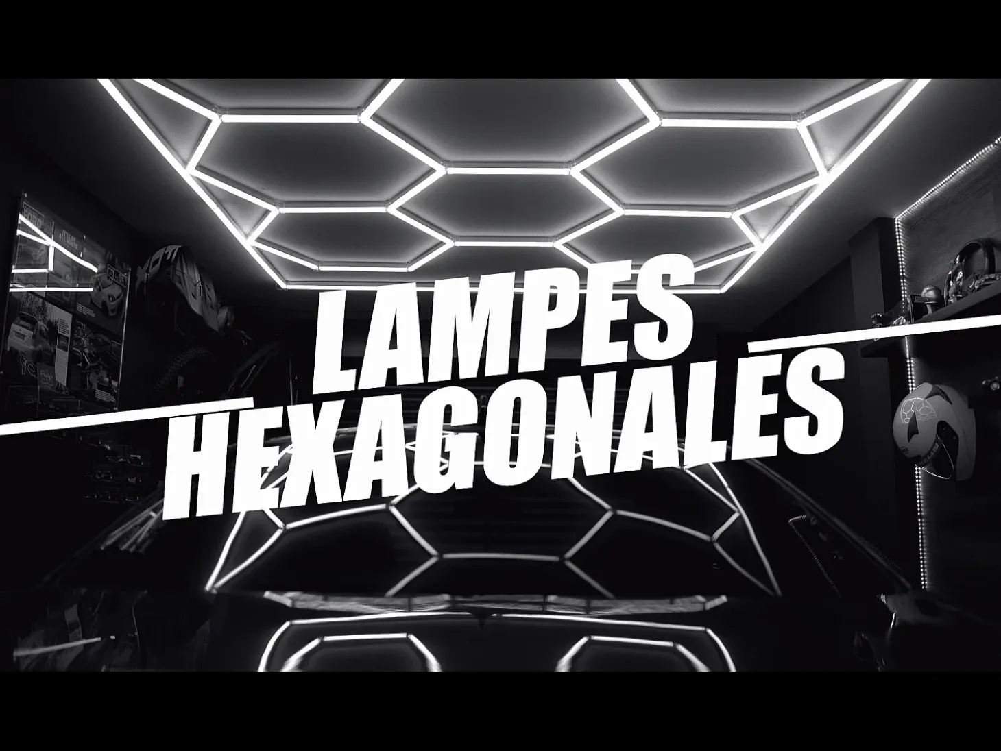 Luz LED hexagonal 14 luces y borde Detalle del coche Garaje Taller Gimnasio Panal