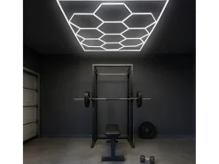 Luz LED hexagonal 10 panales y borde Detalle del coche Garaje Taller Gimnasio Panal