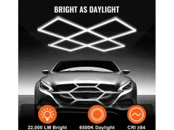 Luzes de Garage SucceBuy Cuadradas a LED 22 000 lm 5 Rejas para Iluminación de Detalle de Auto