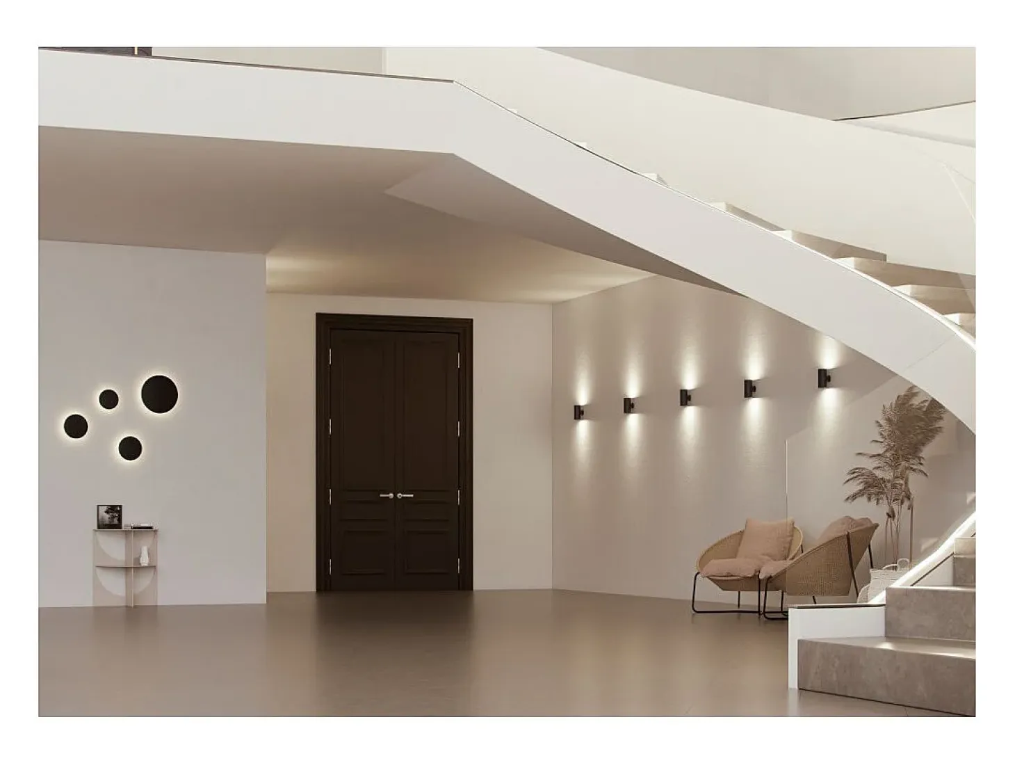 Mac Mini Wall Corten - Aplique LED de pared de 6 W con interruptor CCT 2700K/3200K/4000K en aluminio, aplique de pared de 360 grados - Beneito & Faure