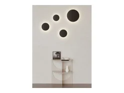 Mac Wall Negro - Aplique LED de pared de 15 W con interruptor CCT, 2700 K/3200 K/4000 K, aluminio, aplique de pared de 360 grados - Beneito & Faure