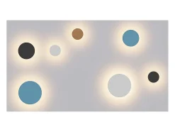Mac Wall XL Corten - Aplique de pared LED de 20 W con interruptor CCT 2700K/3200K/4000K en aluminio, aplique de pared de 360 grados - Beneito & Faure