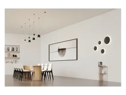 Mac Wall XL Negro - Aplique LED de pared de 20 W con interruptor CCT, 2700K/3200K/4000K, aluminio, aplique de pared de 360 grados - Beneito & Faure