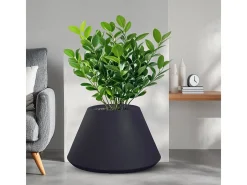 Maceta cónica redonda de resina Stromboli antracita para plantas de interior y exterior, 60 x 35 cm