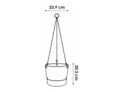 Maceta colgante 24 - Exterior Ø 23,9 x 20,3 cm - Verde hoja