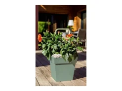 Maceta cuadrada - 32 x 32 x 32 cm - 22 L - Verde laurel