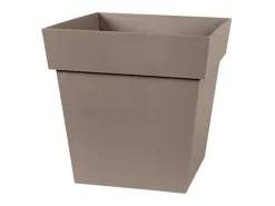 Maceta cuadrada - 32 x 32 x 32 cm - 22 L - Taupe -