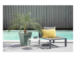 Maceta cuadrada de media altura - 39 x 39 x 53 cm - 51 L - Verde laurel