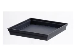 Maceta cuadrada XXL de 43 cm, estilo Toscana - 43,3 x 43,3 x 80 cm (alto) - 98 L - Gris antracita