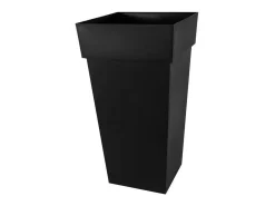 Maceta cuadrada XXL de 43 cm, estilo Toscana - 43,3 x 43,3 x 80 cm (alto) - 98 L - Gris antracita