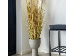 Maceta de flores de acero beige y gris Ø 19 x 27 cm