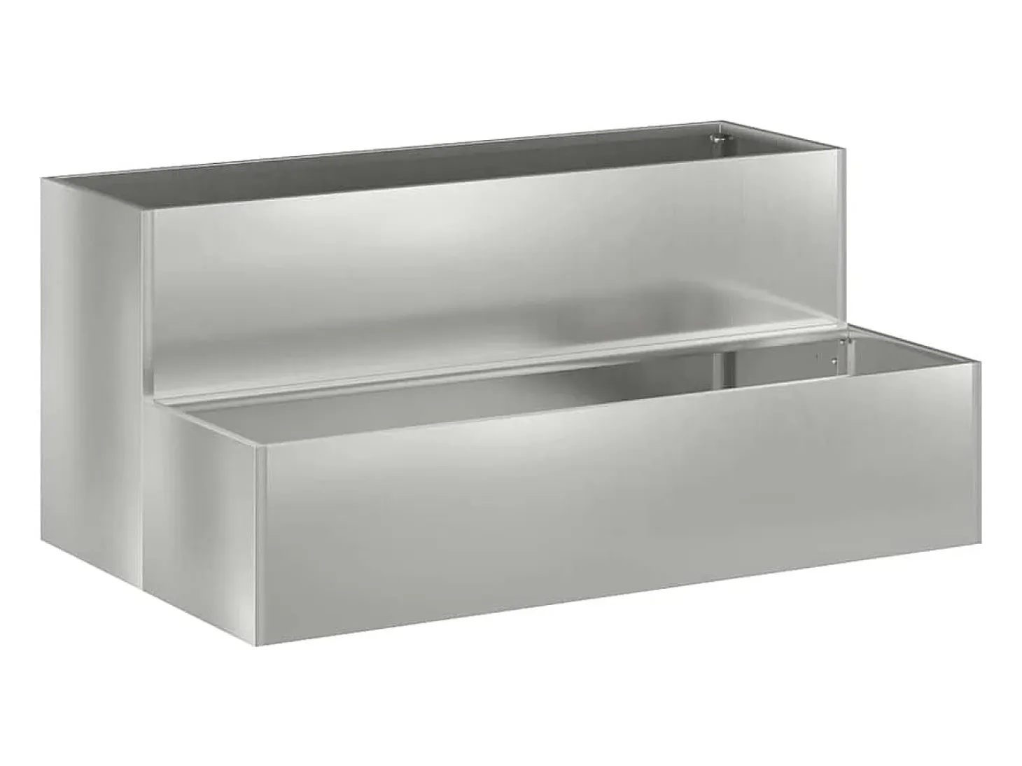 Maceta para Jardín | Jardinera | Macetero Plateado 100 x 60 x 45 cm Acero galvanizado