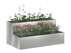 Maceta para Jardín | Jardinera | Macetero Plateado 100 x 60 x 45 cm Acero galvanizado
