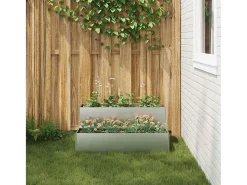 Maceta para Jardín | Jardinera | Macetero Plateado 100 x 60 x 45 cm Acero galvanizado