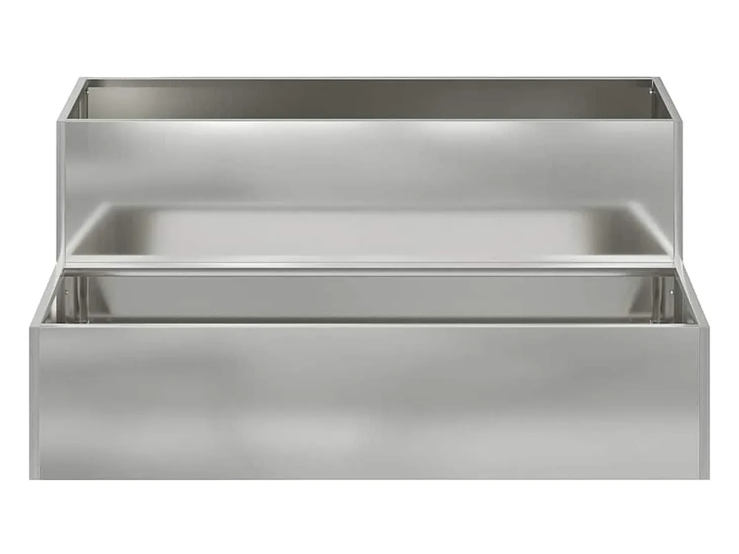 Maceta para Jardín | Jardinera | Macetero Plateado 100 x 60 x 45 cm Acero galvanizado