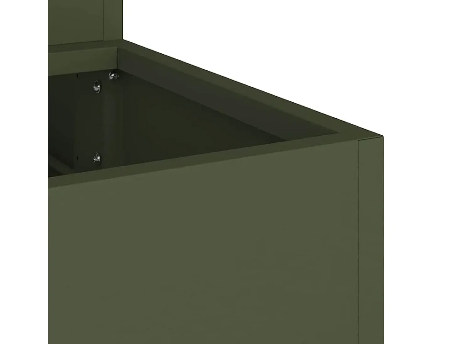 Maceta para Jardín | Jardinera | Macetero Verde oliva 90 x 90 x 35 cm Acero