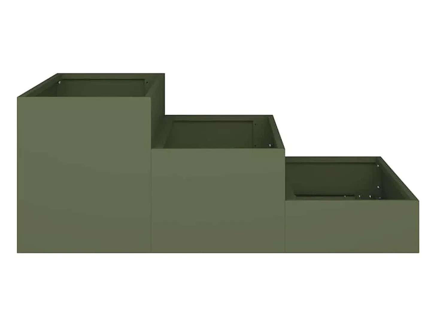 Maceta para Jardín | Jardinera | Macetero Verde oliva 90 x 90 x 35 cm Acero