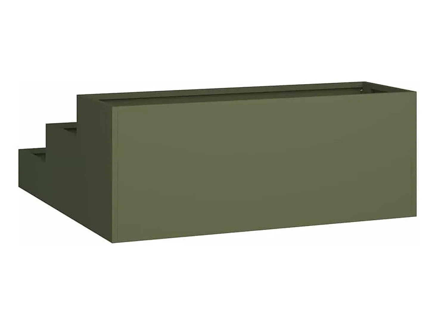 Maceta para Jardín | Jardinera | Macetero Verde oliva 90 x 90 x 35 cm Acero