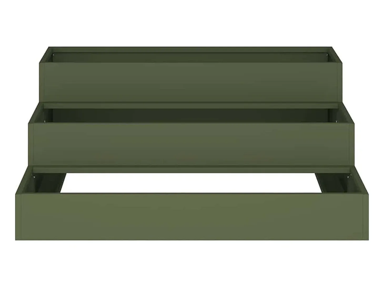 Maceta para Jardín | Jardinera | Macetero Verde oliva 90 x 90 x 35 cm Acero