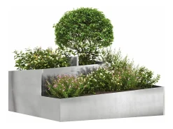 Maceta para Jardín | Jardinera | Macetero Plateado 100 x 100 x 50 cm Acero inoxidable