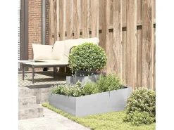 Maceta para Jardín | Jardinera | Macetero Plateado 80 x 80 x 50 cm Acero inoxidable