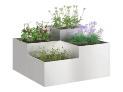 Maceta para Jardín | Jardinera | Macetero Plateado 80 x 80 x 48 cm Acero inoxidable
