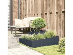 Maceta para Jardín | Jardinera | Macetero Antracita 100 x 100 x 50 cm Acero