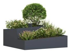 Maceta para Jardín | Jardinera | Macetero Antracita 100 x 100 x 50 cm Acero