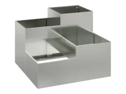 Maceta para Jardín | Jardinera | Macetero Plateado 80 x 80 x 60 cm Acero galvanizado