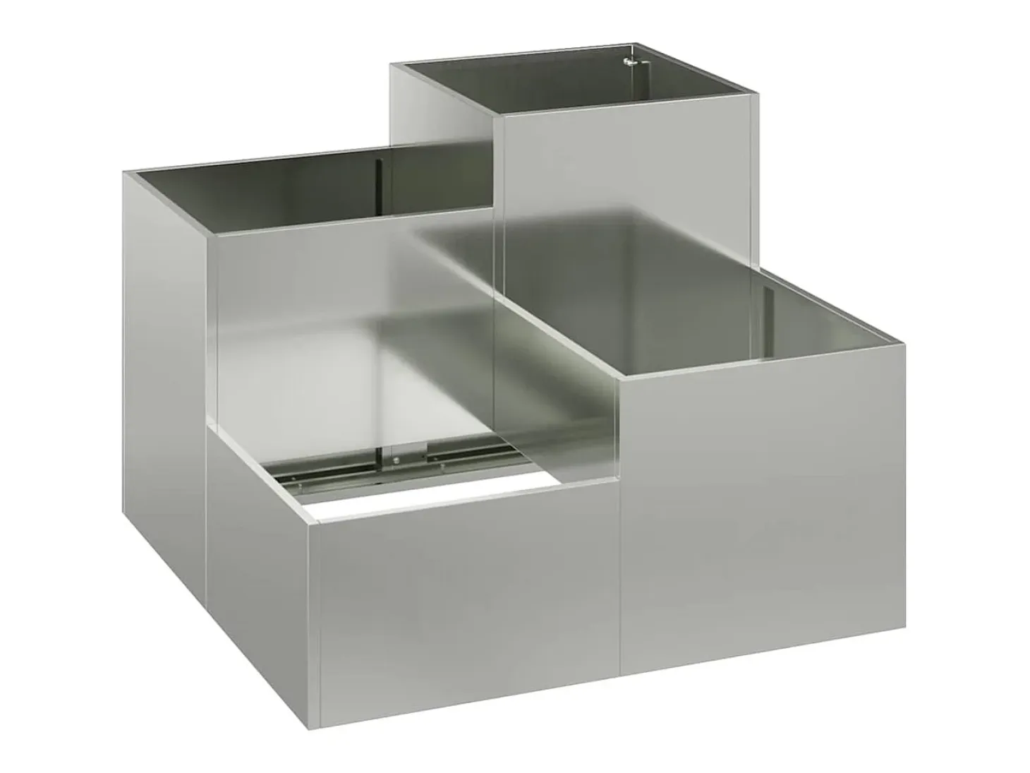 Maceta para Jardín | Jardinera | Macetero Plateado 80 x 80 x 60 cm Acero galvanizado