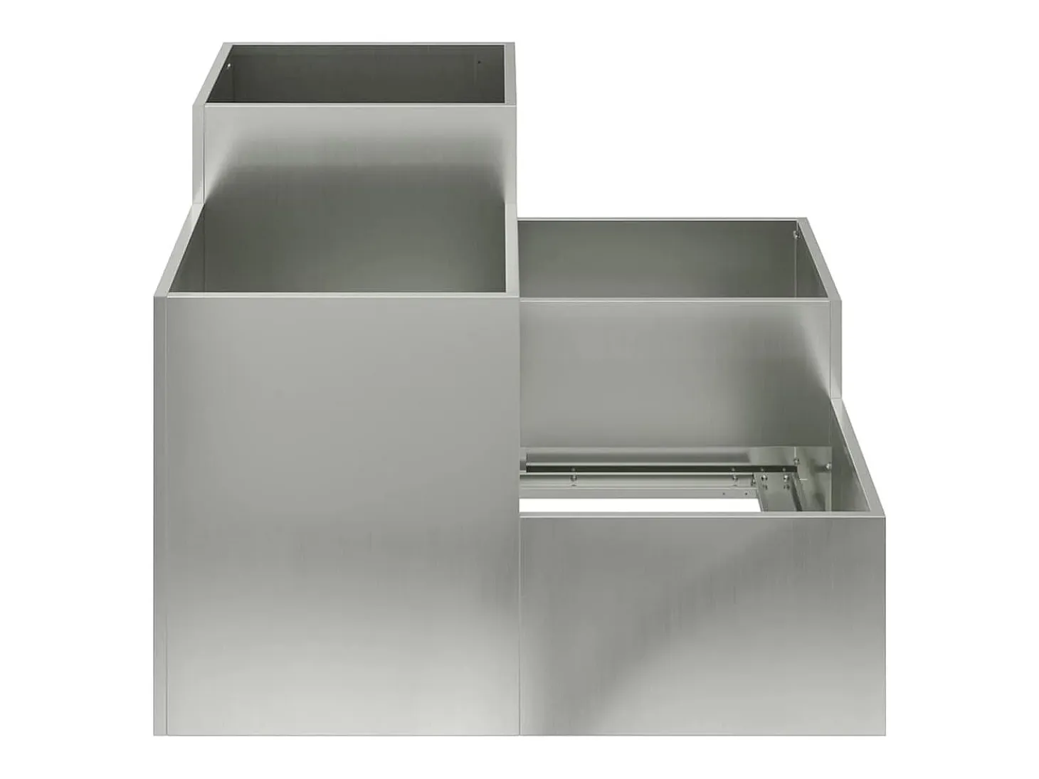 Maceta para Jardín | Jardinera | Macetero Plateado 80 x 80 x 60 cm Acero galvanizado
