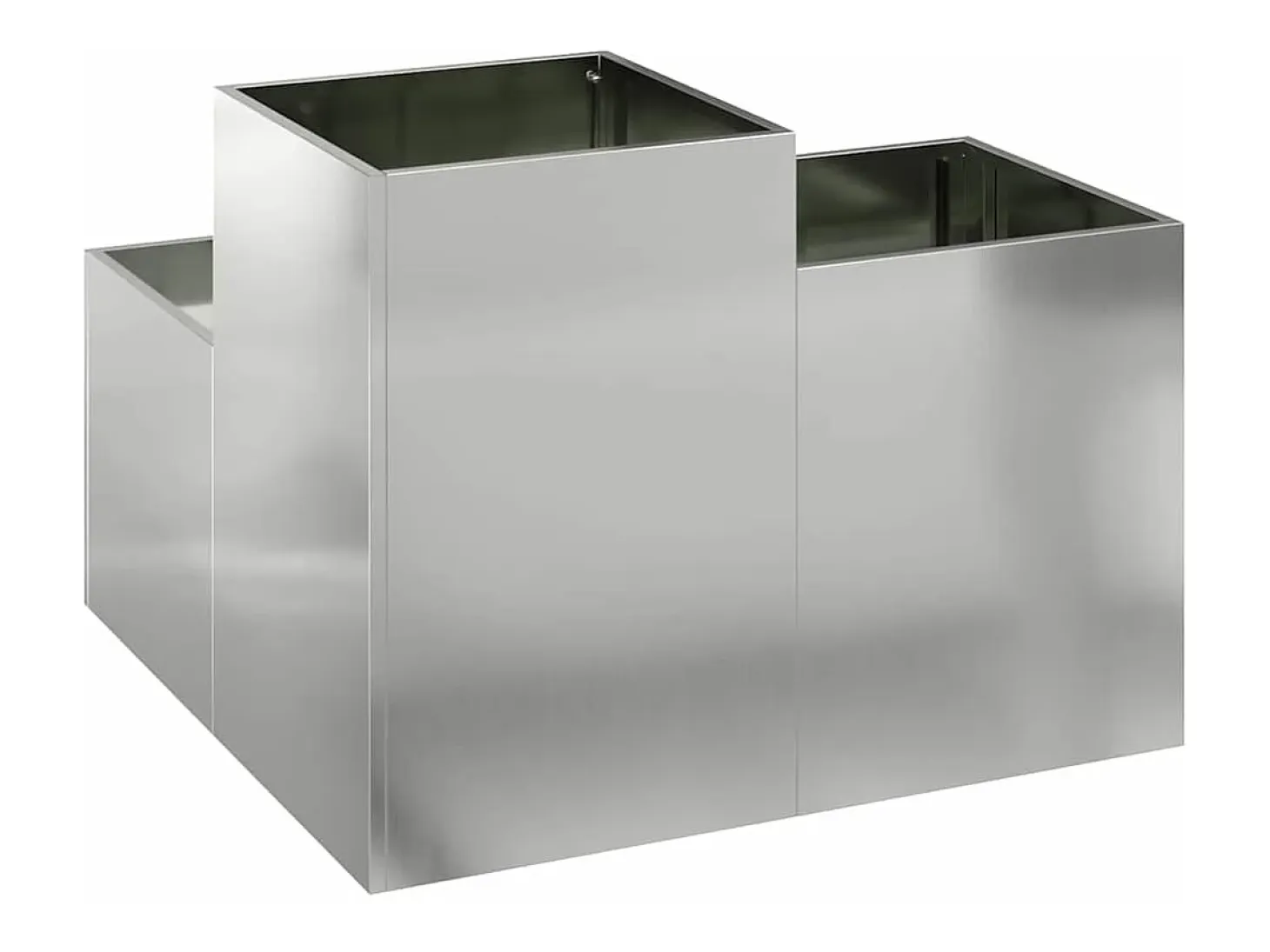 Maceta para Jardín | Jardinera | Macetero Plateado 80 x 80 x 60 cm Acero galvanizado
