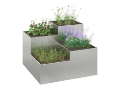 Maceta para Jardín | Jardinera | Macetero Plateado 80 x 80 x 60 cm Acero galvanizado