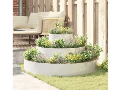 Maceta para Jardín | Jardinera | Macetero Plateado 120 x 120 x 20 cm Acero inoxidable