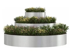 Maceta para Jardín | Jardinera | Macetero Plateado 120 x 120 x 20 cm Acero inoxidable