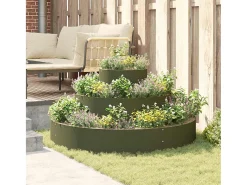 Maceta para Jardín | Jardinera | Macetero Verde oliva 120 x 120 x 20 cm Acero