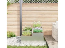 Maceta para Jardín | Jardinera | Macetero Plateado 80 x 80 x 48 cm Acero galvanizado