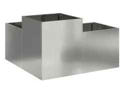 Maceta para Jardín | Jardinera | Macetero Plateado 80 x 80 x 48 cm Acero galvanizado