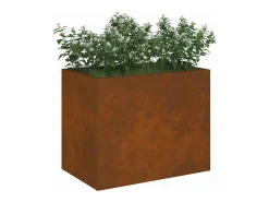 Maceta para Jardín | Jardinera | Macetero Marrón 50 x 32 x 40 cm Acero Envejecido