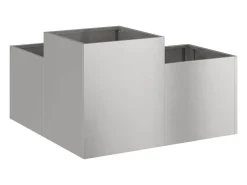 Maceta para Jardín | Jardinera | Macetero Plateado 100 x 100 x 48 cm Acero inoxidable