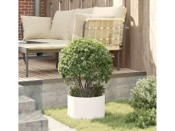 Maceta para Jardín | Jardinera | Macetero Blanco 30 x 30 x 20 cm Acero