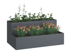 Maceta para Jardín | Jardinera | Macetero Antracita 100 x 60 x 45 cm Acero
