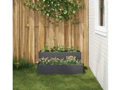 Maceta para Jardín | Jardinera | Macetero Antracita 100 x 60 x 45 cm Acero