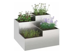 Maceta para Jardín | Jardinera | Macetero Plateado 100 x 100 x 60 cm Acero inoxidable