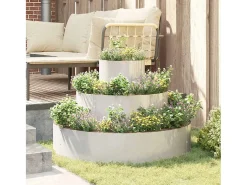 Maceta para Jardín | Jardinera | Macetero Plateado 90 x 90 x 20 cm Acero inoxidable