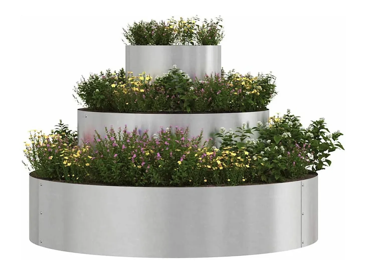Maceta para Jardín | Jardinera | Macetero Plateado 90 x 90 x 20 cm Acero inoxidable