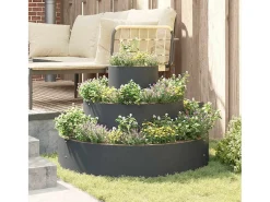 Maceta para Jardín | Jardinera | Macetero Antracita 90 x 90 x 20 cm Acero