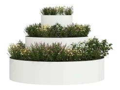 Maceta para Jardín | Jardinera | Macetero Blanco 90 x 90 x 20 cm Acero